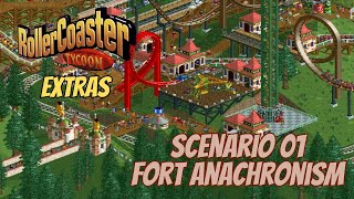 Lets Play Roller Coaster Tycoon Extras Fort Anachronism [upl. by Litnahs]