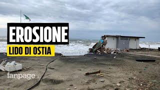 Le devastanti immagini del Lido di Ostia dopo le recenti mareggiate quotAddio a 60 metri di spiaggiaquot [upl. by Lovich]