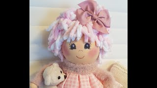 DIYMUÑECA ROSA CON PELO DE LANA🎀👒 [upl. by Alleon]