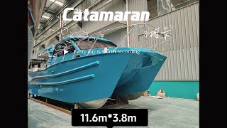 116m catamaran aluminum cruiser catamaran fishing boat for sale [upl. by Eisdnyl]