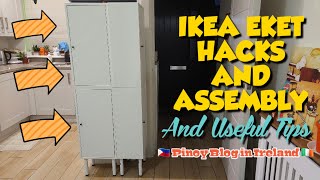 HACKS AND ASSEMBLY OF IKEA EKET CABINET ♧ AND FIND OUT OTHER USEFUL TIPS ♧ JnC CORNER [upl. by Esihcoc83]