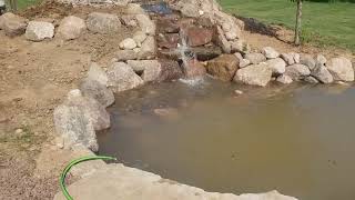 brand new pond waterfall intake wetland with hangover stone 1 [upl. by Eolande972]