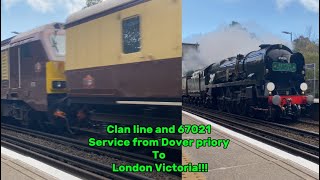 Clan line and 67021 service from Dover priory to London Victoria [upl. by Oer]