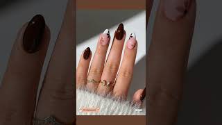 capcut nails inspogirl aesthetic shortsfeed brown brownnails fallseason fallnails [upl. by Anayt525]