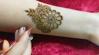 VERY BEAUTIFUL LATEST FLORAL ARABIC HENNA MEHNDI DESIGN FOR FRONT HAND  Tais HennaTehseens Henna [upl. by Gnoy]