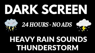 24 HOURS of Gentle Night Rain  Rain Sounds to Sleep Study Relax Reduce Stress Black Screen [upl. by Htyderem]