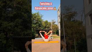 Twisting and balancing yoga pose 🧘 twisting balancing asana shortsindia [upl. by Horten436]