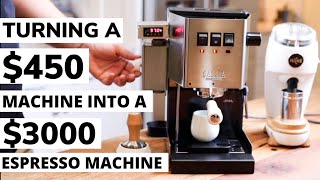 TURNING A 450 MACHINE INTO A 3000 ESPRESSO MACHINE Gaggia Classic Pro FRANKENSTEIN [upl. by Tham]