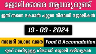 ഇന്ന് വന്ന ജോലി ഒഴിവുകൾ  kerala job vacancy today  latest job vacancy in kerala  job vacancy 2024 [upl. by Corydon]