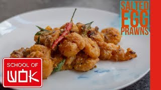 Tasty Chinese Salted Egg Yolk Prawn Recipe [upl. by Lesser]