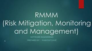 RMMM Risk mitigation monitoring and management [upl. by Acinorahs124]