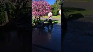 Dual Pressure Washer cleaning driveway [upl. by Veleda]