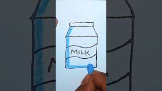 Milk Bottle Drawing Easy milk drawing shorts [upl. by Norri580]