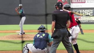 Triston McKenzie pitching vs Carolina Mudcats 8917 [upl. by Ailecnarf]