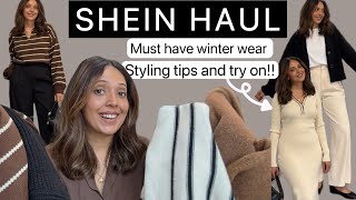 WINTER SHEIN CLOTHING HAUL 2024  STYLING TIPS 💡  TRY ON HAUL Minimal bag and shoes sheinhaul [upl. by Shanan698]