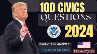 Citizenship Questions 2024  100 Civics Questions and Answers 2024  US Citizenship Interview 2025 [upl. by Remoh]