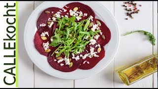 Rote Bete Carpaccio vmit Feta Sommerliches Rezept und Vorspeise [upl. by Noffihc]