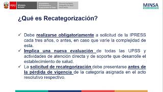 TUTORIAL DE RECATEGORIZACIÓN DE EESS 2 [upl. by Ayojal24]