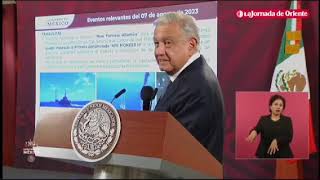 López Obrador informó instalación de una planta flotante de licuefacción de gas natural en Altamira [upl. by Letnuahc]