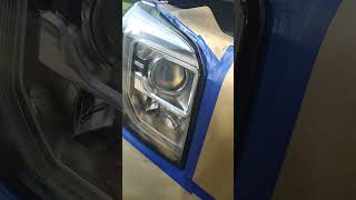 ceramic headlight restoration kit 2016 gmc yukon first tape off and use paper use glooves 🔥💣💣🧨🦾 [upl. by Esimorp]