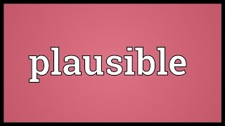 Plausible Meaning [upl. by Anawt]