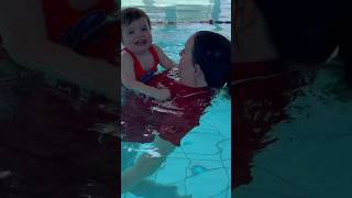 Baby Swim Learning To Grip On To SShirt swimming pool babyswimming swim [upl. by Melita]