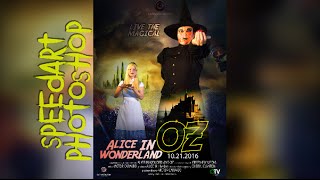 Speedart photoshop Alice in Wonderland OZ Movie Poster [upl. by Marcell]