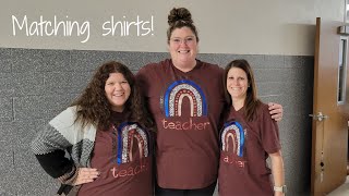 Cricut Project Boho Rainbow Teacher Shirts [upl. by Imak630]