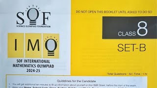 Class 8 IMO Question Paper Set B 2024  2025 SOF International Mathematics Olympiad Level 1 2024 [upl. by Ahsihat]