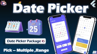 Date Picker package  Flutter Calendar  Date Range picker [upl. by Parrisch528]