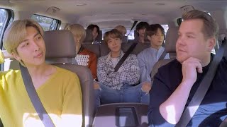 BTS carpool karaoke with James CordenThe late late show [upl. by Hairu]