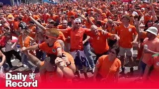 Dutch fans perform ‘Links Rechts’ ahead of the Netherlands Euro 2024 semifinal against England [upl. by Sarge]