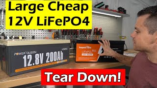 Large Cheap 12V LiFePO4 Power Queen 200Ah amp Ampere Time 400Ah Tear Down [upl. by Uot176]