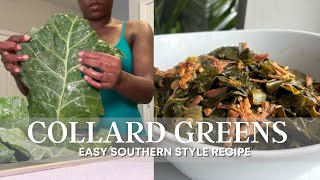 THE EASIEST SOUTHERN COLLARD GREENS RECIPE  WITH SMOKED TURKEY  THANKSGIVING [upl. by Avika]