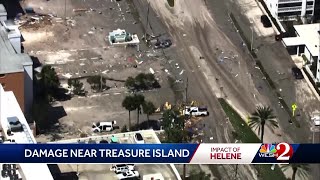 Cleanup begins after extensive Hurricane Helene damage in St Pete Beach Tampa Bay Fort Myers [upl. by Atniuqal678]