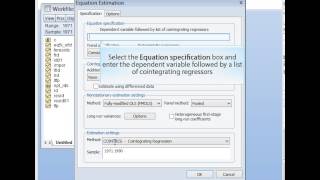 FMOLS Panel Cointegration in EViews 8 [upl. by Enaerb]