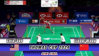 Aaron ChiaSoh Wooi Yik vs Liang Wei KengWang Chang  Thomas Cup 2024  SF [upl. by Nebeur]