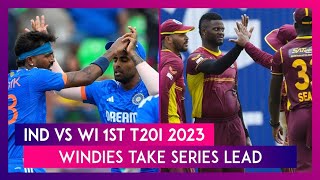 IND vs WI 1st T20I 2023 West Indies Stun India Take 10 Lead [upl. by Ybeloc]