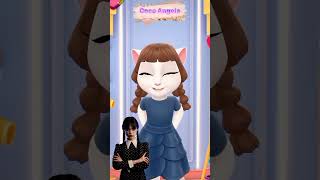 Wednesday Addams Makeover My Talking Angela 2 Shorts [upl. by Atnuahc44]