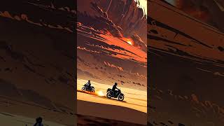 Futuristic Desert Adventure Race Through Endless Sands 4K Anime Scene [upl. by Atirres]