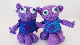 Oh from Dreamworks quotHomequot Rainbow Loom Bands Amigurumi Loomigurumi Hook Only Tutorial [upl. by Hagep199]