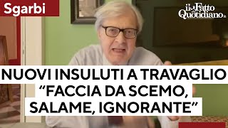 Sgarbi vs Travaglio quotIgnorante faccia da scemo salame Votare la Meloni scrivendo Giorgia si puòquot [upl. by Relluf]