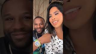 Floyd Mayweather on tiktok with his girlfriend Gallienne Nabila [upl. by Lyrad]