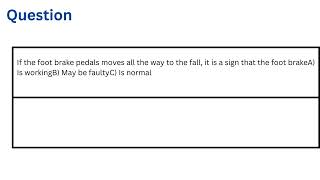 If the foot brake pedals moves all the way to the fall it is a sign that the foot brake [upl. by Suu106]