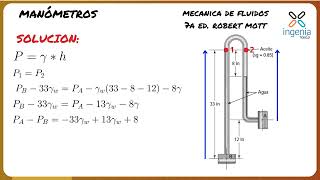 Manómetro Invertido Ejercicio Resuelto [upl. by Jb]