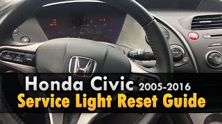 Honda Civic Service Light Reset 20062016 [upl. by Halsy]