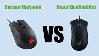 Corsair Harpoon VS Razer Deathadder  Comparison Video [upl. by Orly104]