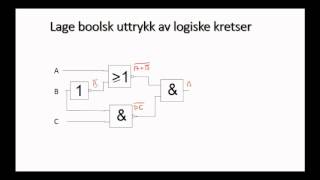 32  Lage boolske uttrykk fra Logiske Kretser  Digitalteknikk for Teknisk Fagskole [upl. by Ayoted]