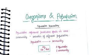 Neet Biology  Organism amp Population  Handwritten Notes for Neet 💯℅ Ncert Cover biology class12 [upl. by Arehs819]