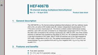 HEF4067 16channel analog multiplexerdemultiplexer [upl. by Joanie]